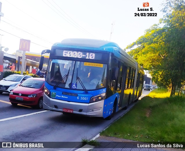 Viação Paratodos > São Jorge > Metropolitana São Paulo > Mobibrasil 6 3007 na cidade de São Paulo, São Paulo, Brasil, por Lucas Santos da Silva. Número da foto: #9949137.