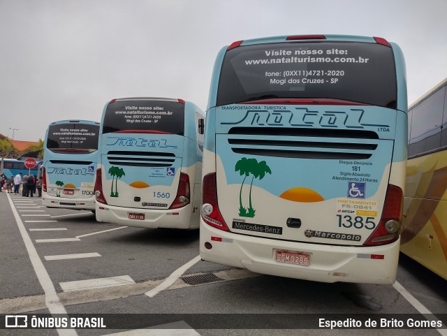 Transportadora Turística Natal 1385 na cidade de Aparecida, São Paulo, Brasil, por Espedito de Brito Gomes. Número da foto: #9950320.