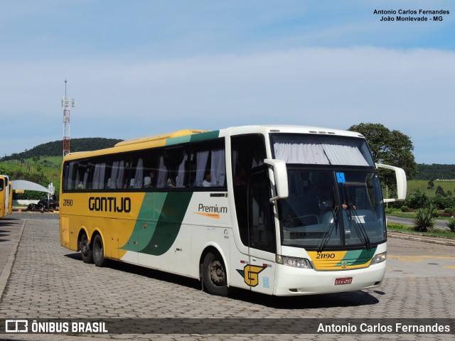 Empresa Gontijo de Transportes 21190 na cidade de João Monlevade, Minas Gerais, Brasil, por Antonio Carlos Fernandes. ID da foto: 9949529.