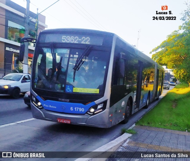 Viação Grajaú S.A. 6 1790 na cidade de São Paulo, São Paulo, Brasil, por Lucas Santos da Silva. ID da foto: 9949151.