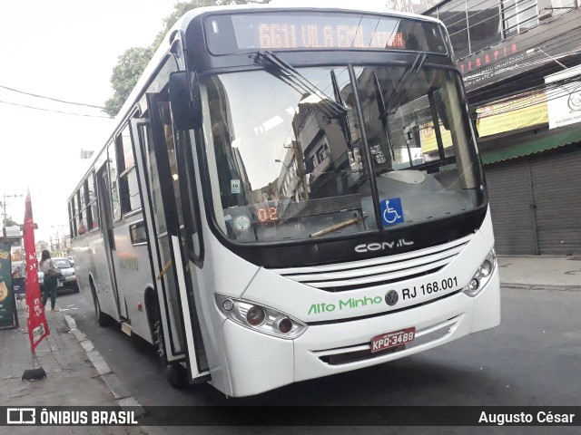 Transportes e Turismo Alto Minho RJ 168.001 na cidade de Nova Iguaçu, Rio de Janeiro, Brasil, por Augusto César. Número da foto: #9952750.