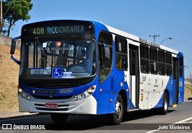 Onicamp Transporte Coletivo 4869 na cidade de Campinas, São Paulo, Brasil, por Julio Medeiros. Número da foto: #9952860.