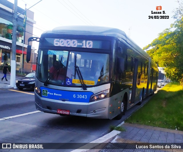 Viação Paratodos > São Jorge > Metropolitana São Paulo > Mobibrasil 6 3043 na cidade de São Paulo, São Paulo, Brasil, por Lucas Santos da Silva. ID da foto: 9951025.