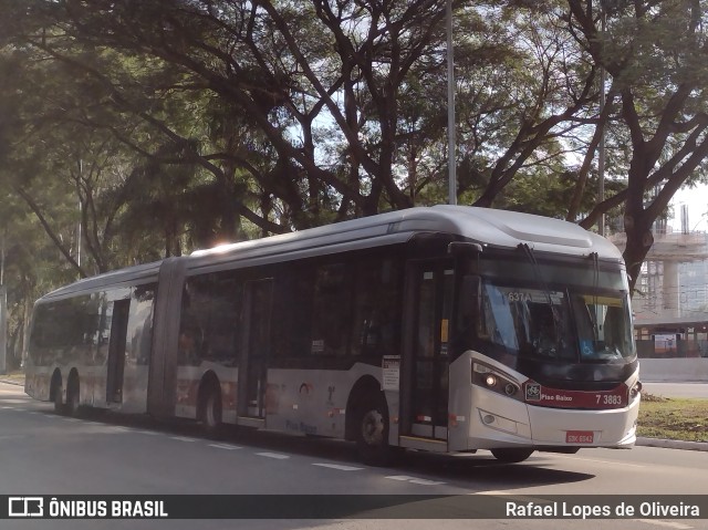 Viação Metrópole Paulista - Zona Sul 7 3883 na cidade de São Paulo, São Paulo, Brasil, por Rafael Lopes de Oliveira. ID da foto: 9951320.