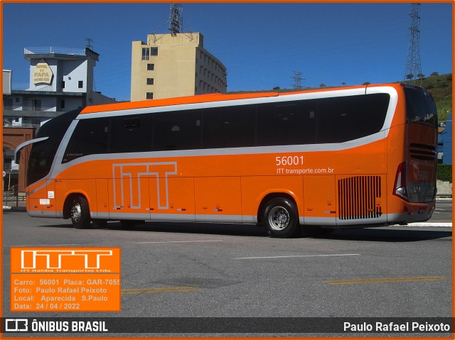 ITT - Itatiba Transporte e Turismo 56001 na cidade de Aparecida, São Paulo, Brasil, por Paulo Rafael Peixoto. Número da foto: #9952431.