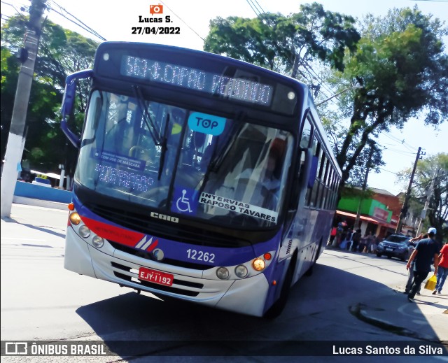 Auto Viação Bragança Metropolitana > Viação Raposo Tavares 12.262 na cidade de Embu-Guaçu, São Paulo, Brasil, por Lucas Santos da Silva. ID da foto: 9953760.