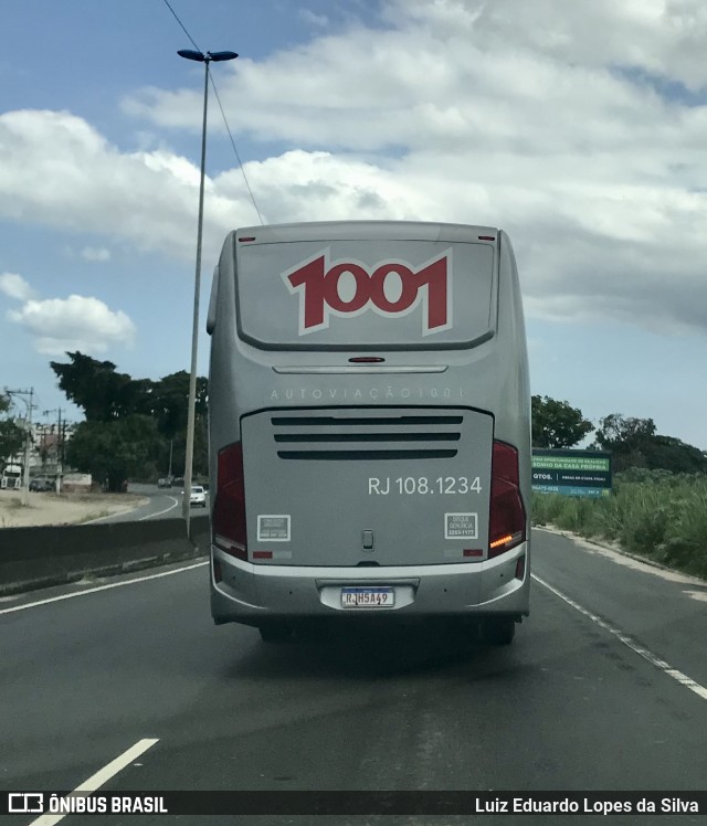 Auto Viação 1001 RJ 108.1234 na cidade de Itaboraí, Rio de Janeiro, Brasil, por Luiz Eduardo Lopes da Silva. ID da foto: 9951431.