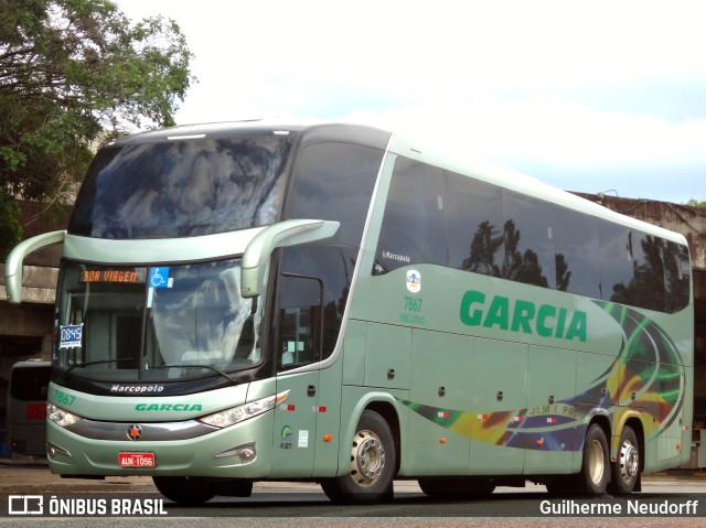 Viação Garcia 7867 na cidade de Curitiba, Paraná, Brasil, por Guilherme Neudorff. ID da foto: 9956018.