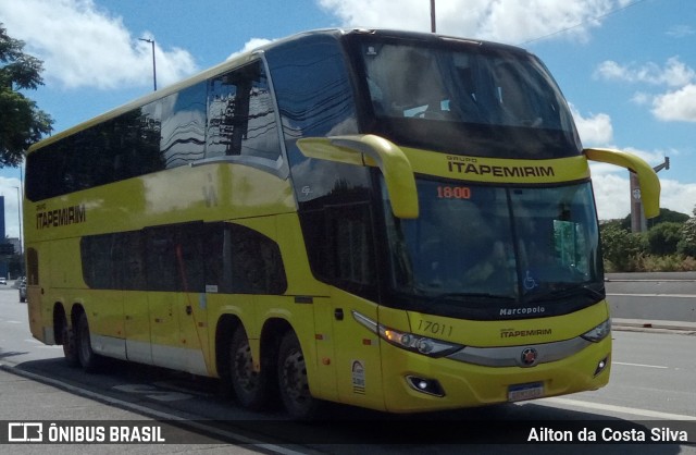 Viação Itapemirim 17011 na cidade de São Paulo, São Paulo, Brasil, por Ailton da Costa Silva. ID da foto: 9954696.