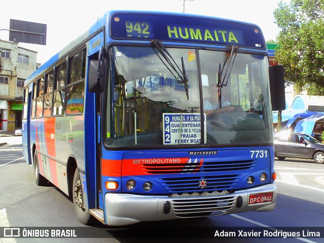 Viação Piracicabana 7731 na cidade de Santos, São Paulo, Brasil, por Adam Xavier Rodrigues Lima. ID da foto: 9882140.