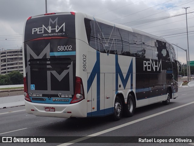 Empresa de Ônibus Nossa Senhora da Penha 58002 na cidade de São Paulo, São Paulo, Brasil, por Rafael Lopes de Oliveira. ID da foto: 9883583.