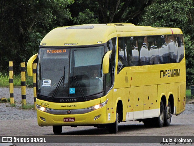 Viação Itapemirim 60075 na cidade de Juiz de Fora, Minas Gerais, Brasil, por Luiz Krolman. ID da foto: 9959096.