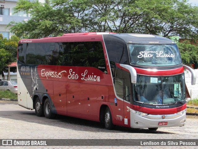 Expresso São Luiz 7770 na cidade de Caruaru, Pernambuco, Brasil, por Lenilson da Silva Pessoa. ID da foto: 9957033.