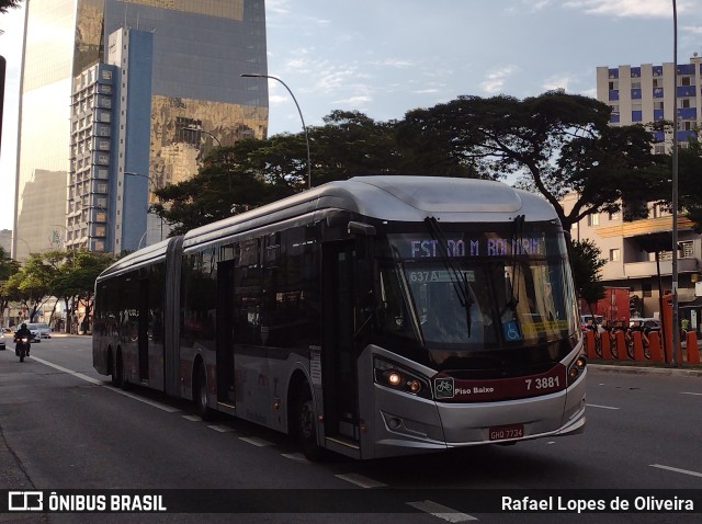 Viação Metrópole Paulista - Zona Sul 7 3881 na cidade de São Paulo, São Paulo, Brasil, por Rafael Lopes de Oliveira. Número da foto: #9957716.