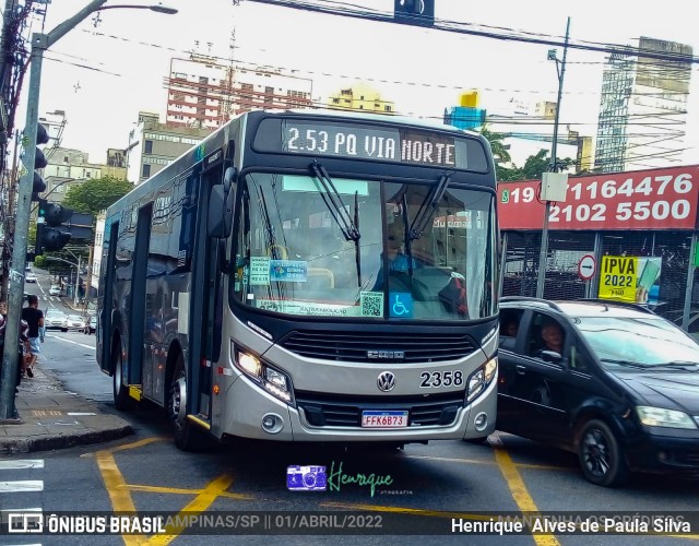 Expresso CampiBus 2358 na cidade de Campinas, São Paulo, Brasil, por Henrique Alves de Paula Silva. Número da foto: #9884467.