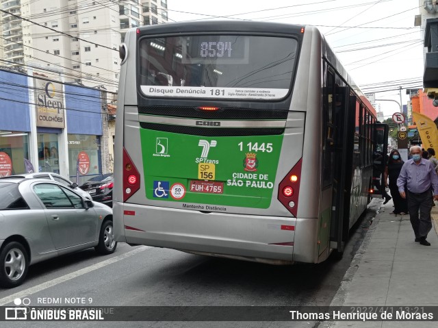 Viação Santa Brígida 1 1445 na cidade de São Paulo, São Paulo, Brasil, por Thomas Henrique de Moraes. ID da foto: 9884453.