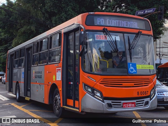 TRANSPPASS - Transporte de Passageiros 8 0087 na cidade de São Paulo, São Paulo, Brasil, por Guilherme  Palma. Número da foto: #9887467.