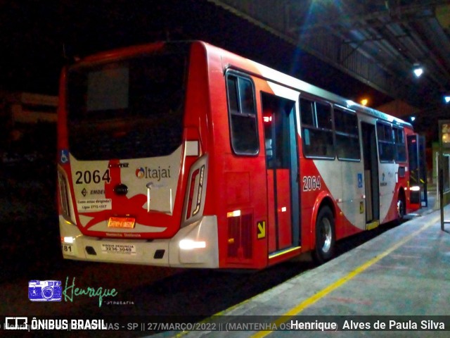 Itajaí Transportes Coletivos 2064 na cidade de Campinas, São Paulo, Brasil, por Henrique Alves de Paula Silva. ID da foto: 9887112.