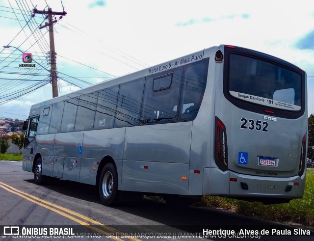 Expresso CampiBus 2352 na cidade de Campinas, São Paulo, Brasil, por Henrique Alves de Paula Silva. Número da foto: #9887108.