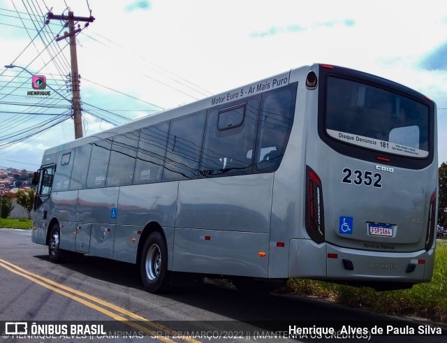 Expresso CampiBus 2352 na cidade de Campinas, São Paulo, Brasil, por Henrique Alves de Paula Silva. ID da foto: 9887108.