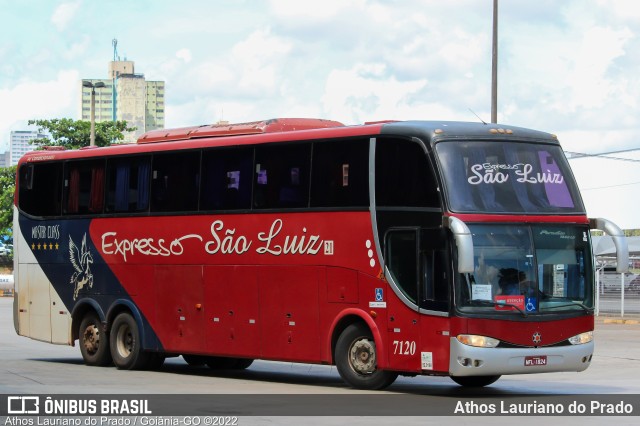 Expresso São Luiz 7120 na cidade de Goiânia, Goiás, Brasil, por Athos Lauriano do Prado. Número da foto: #9888174.