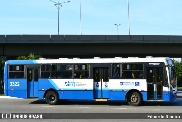 Emflotur - Empresa Florianópolis de Transportes Coletivos 3322 na cidade de Florianópolis, Santa Catarina, Brasil, por Eduardo Ribeiro. Número da foto: #9889832.