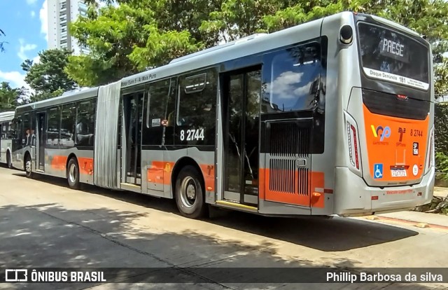 Viação Gato Preto 8 2744 na cidade de São Paulo, São Paulo, Brasil, por Phillip Barbosa da silva. ID da foto: 9889966.