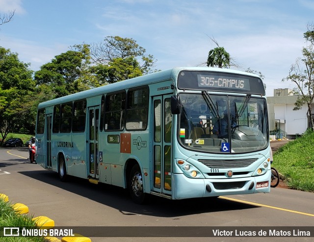 TCGL - Transportes Coletivos Grande Londrina 1111 na cidade de Londrina, Paraná, Brasil, por Victor Lucas de Matos Lima. Número da foto: #9892535.