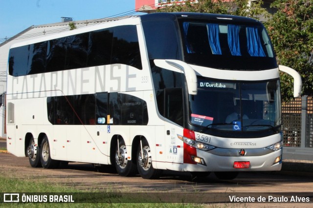 Auto Viação Catarinense 3531 na cidade de Cascavel, Paraná, Brasil, por Vicente de Paulo Alves. ID da foto: 9894833.