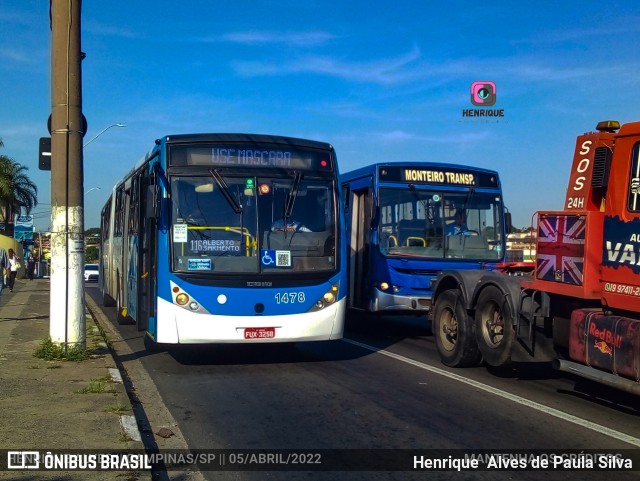 VB Transportes e Turismo 1478 na cidade de Campinas, São Paulo, Brasil, por Henrique Alves de Paula Silva. Número da foto: #9894692.