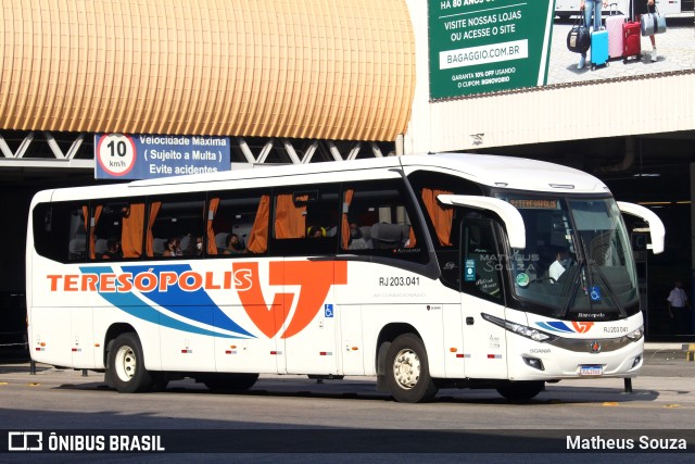 Viação Teresópolis RJ 203.041 na cidade de Rio de Janeiro, Rio de Janeiro, Brasil, por Matheus Souza. ID da foto: 9896622.