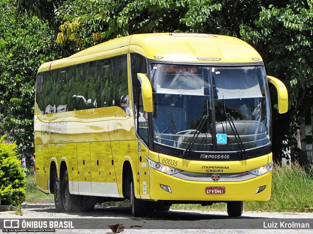 Viação Itapemirim 60035 na cidade de Juiz de Fora, Minas Gerais, Brasil, por Luiz Krolman. ID da foto: 9898955.