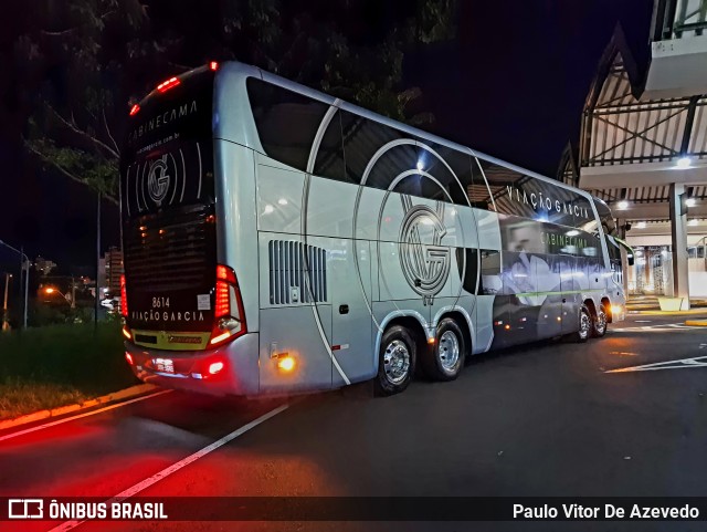 Viação Garcia 8614 na cidade de Franca, São Paulo, Brasil, por Paulo Vitor De Azevedo. ID da foto: 9898563.