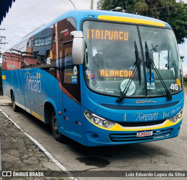 Viação Nossa Senhora do Amparo RJ 186.041 na cidade de Niterói, Rio de Janeiro, Brasil, por Luiz Eduardo Lopes da Silva. ID da foto: 9897733.