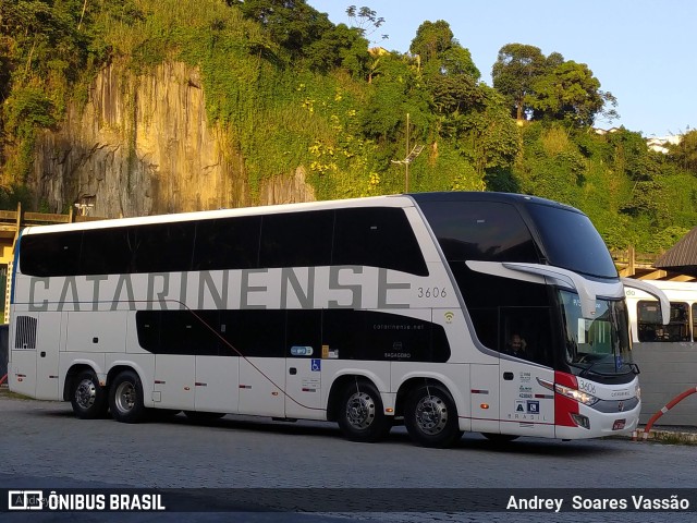 Auto Viação Catarinense 3606 na cidade de Santos, São Paulo, Brasil, por Andrey  Soares Vassão. ID da foto: 9961022.