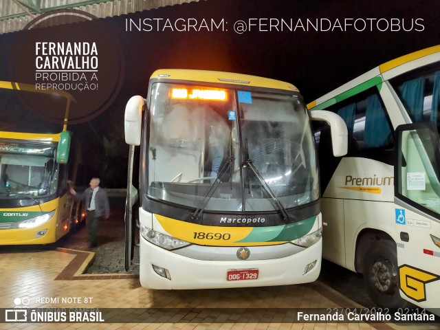 Empresa Gontijo de Transportes 18690 na cidade de Manhuaçu, Minas Gerais, Brasil, por Fernanda Carvalho Santana. Número da foto: #9962433.