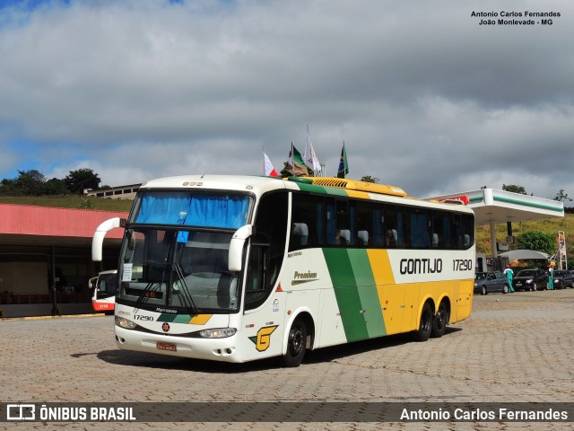 Empresa Gontijo de Transportes 17290 na cidade de João Monlevade, Minas Gerais, Brasil, por Antonio Carlos Fernandes. ID da foto: 9987352.