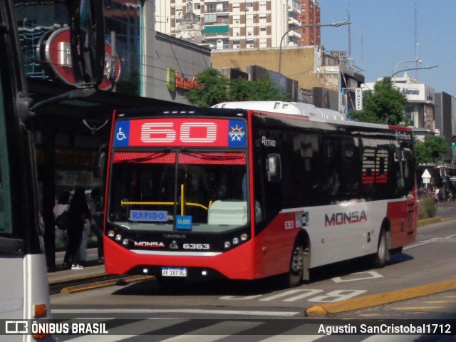 MONSA - Microomnibus Norte 6363 na cidade de Ciudad Autónoma de Buenos Aires, Argentina, por Agustin SanCristobal1712. ID da foto: 9987298.