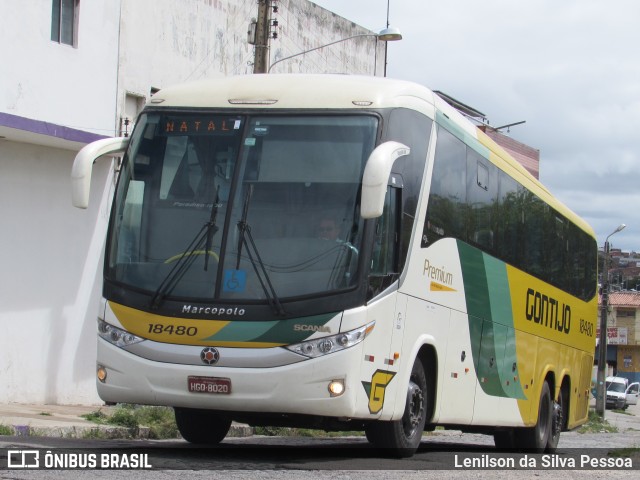 Empresa Gontijo de Transportes 18480 na cidade de Caruaru, Pernambuco, Brasil, por Lenilson da Silva Pessoa. Número da foto: #9990120.