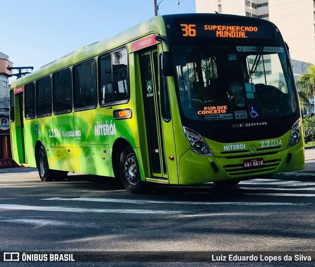 Santo Antônio Transportes Niterói 2.2.034 na cidade de Niterói, Rio de Janeiro, Brasil, por Luiz Eduardo Lopes da Silva. ID da foto: 9991014.