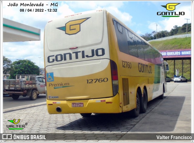 Empresa Gontijo de Transportes 12745 na cidade de João Monlevade, Minas Gerais, Brasil, por Valter Francisco. ID da foto: 9989117.