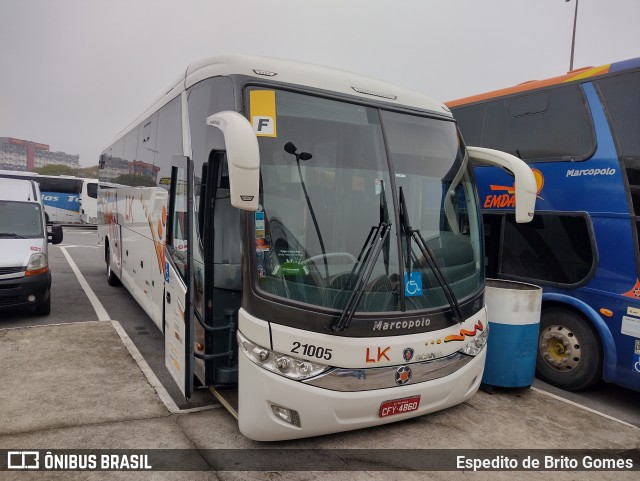 LK Transportadora Turística 21005 na cidade de Aparecida, São Paulo, Brasil, por Espedito de Brito Gomes. ID da foto: 9993259.