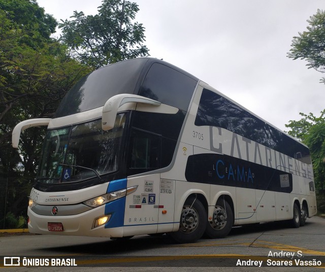 Auto Viação Catarinense 3705 na cidade de São Paulo, São Paulo, Brasil, por Andrey  Soares Vassão. ID da foto: 9993790.