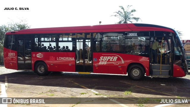 Londrisul Transportes Coletivos 2203 na cidade de Londrina, Paraná, Brasil, por JULIO SILVA. Número da foto: #9993733.