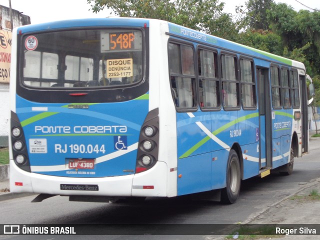 Viação Ponte Coberta RJ 190.044 na cidade de Rio de Janeiro, Rio de Janeiro, Brasil, por Roger Silva. Número da foto: #9993336.