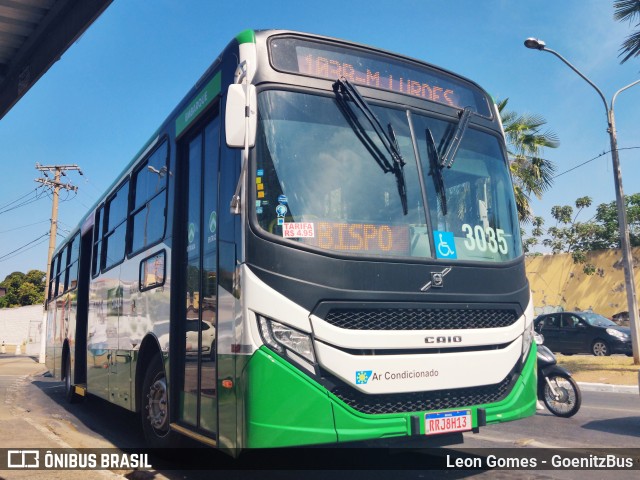 Expresso Caribus Transportes 3035 na cidade de Cuiabá, Mato Grosso, Brasil, por Leon Gomes. ID da foto: 9993141.