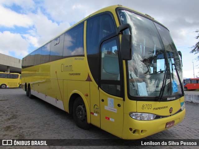 Viação Itapemirim 8703 na cidade de Caruaru, Pernambuco, Brasil, por Lenilson da Silva Pessoa. ID da foto: 9995068.