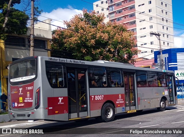 Transwolff Transportes e Turismo 7 8007 na cidade de São Paulo, São Paulo, Brasil, por Felipe Goncalves do Vale. ID da foto: 9994091.