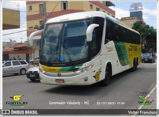 Empresa Gontijo de Transportes 18135 na cidade de Governador Valadares, Minas Gerais, Brasil, por Valter Francisco. ID da foto: 9994279.