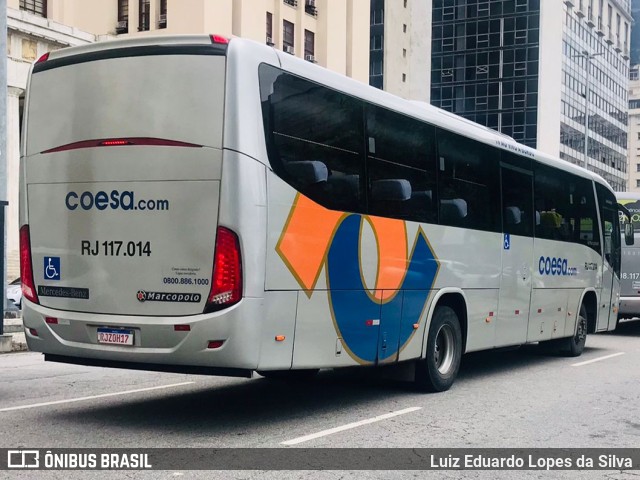 Coesa Transportes RJ 117.014 na cidade de Rio de Janeiro, Rio de Janeiro, Brasil, por Luiz Eduardo Lopes da Silva. ID da foto: 9997308.